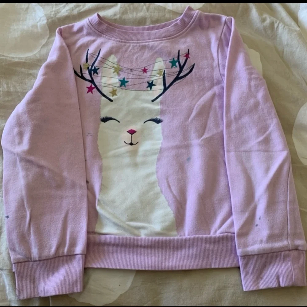 Sonoma Jumping Beans Girls 6 Sweatshirt Fleece Unicorn Deer LS Mint Burgundy - Picture 7 of 8